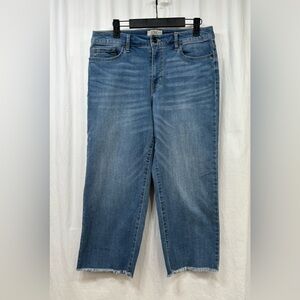 Logo by Lori Goldstein Jeans Size 6P Petite Wide Leg Cropped Raw Hem